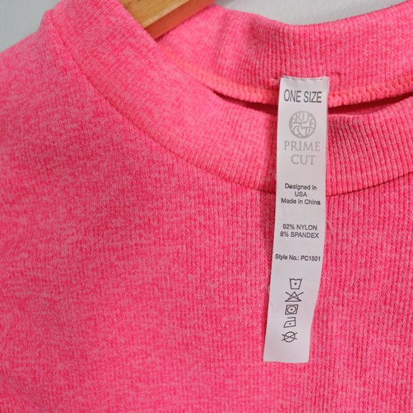 🌏 Prime Cut - Neon Pink Ribbed Sleeveless Top - One Size - Picture 5 of 5